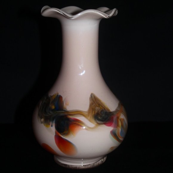 Pair of Art Glass Vases | Murano Inspired MCM Vintage Vases - Picture 2 of 11